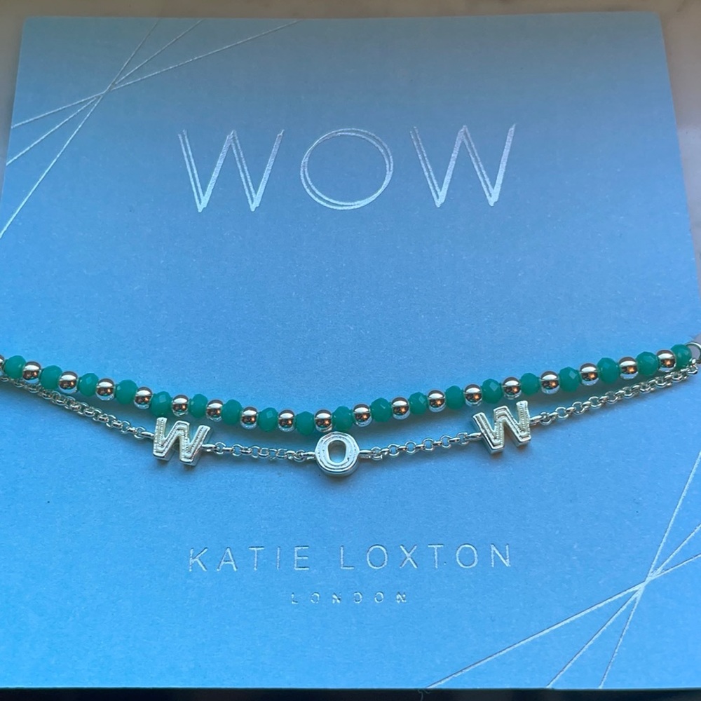 Katie Laxon WOW bracelet in Silvertone/Green
